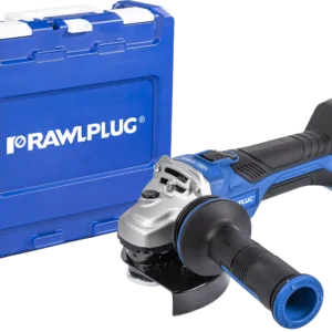 18 V RawlGRINDER 125 mm Kampinis šlifuoklis su greičio reguliavimu, komplektas su RawlCASE, be baterijų ir RawlCHARGER – plastikinis lagaminėlis – 1 vnt.