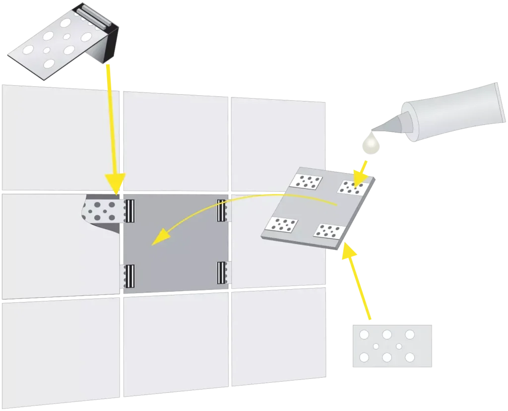 Magnetinių plytelių laikiklis 4 vnt. – kartoninė dėžė – 4 elementų