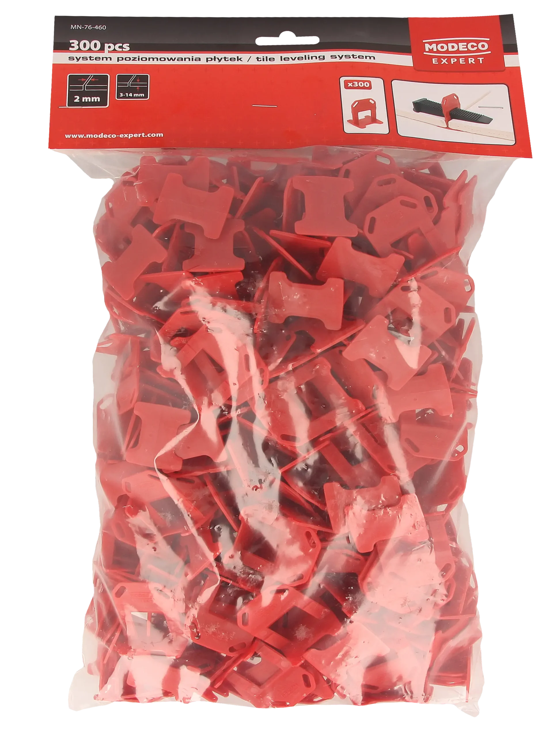 Plytelių išlyginimo sistema - klipas 2 mm – plastikinis maišelis – 300 vnt. - Image 3