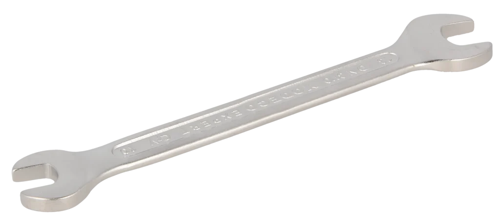 Dvipusis veržliaraktis 10 × 13 mm Cr-V satinas – plastikinė pakabinama pakuotė – 1 vnt.