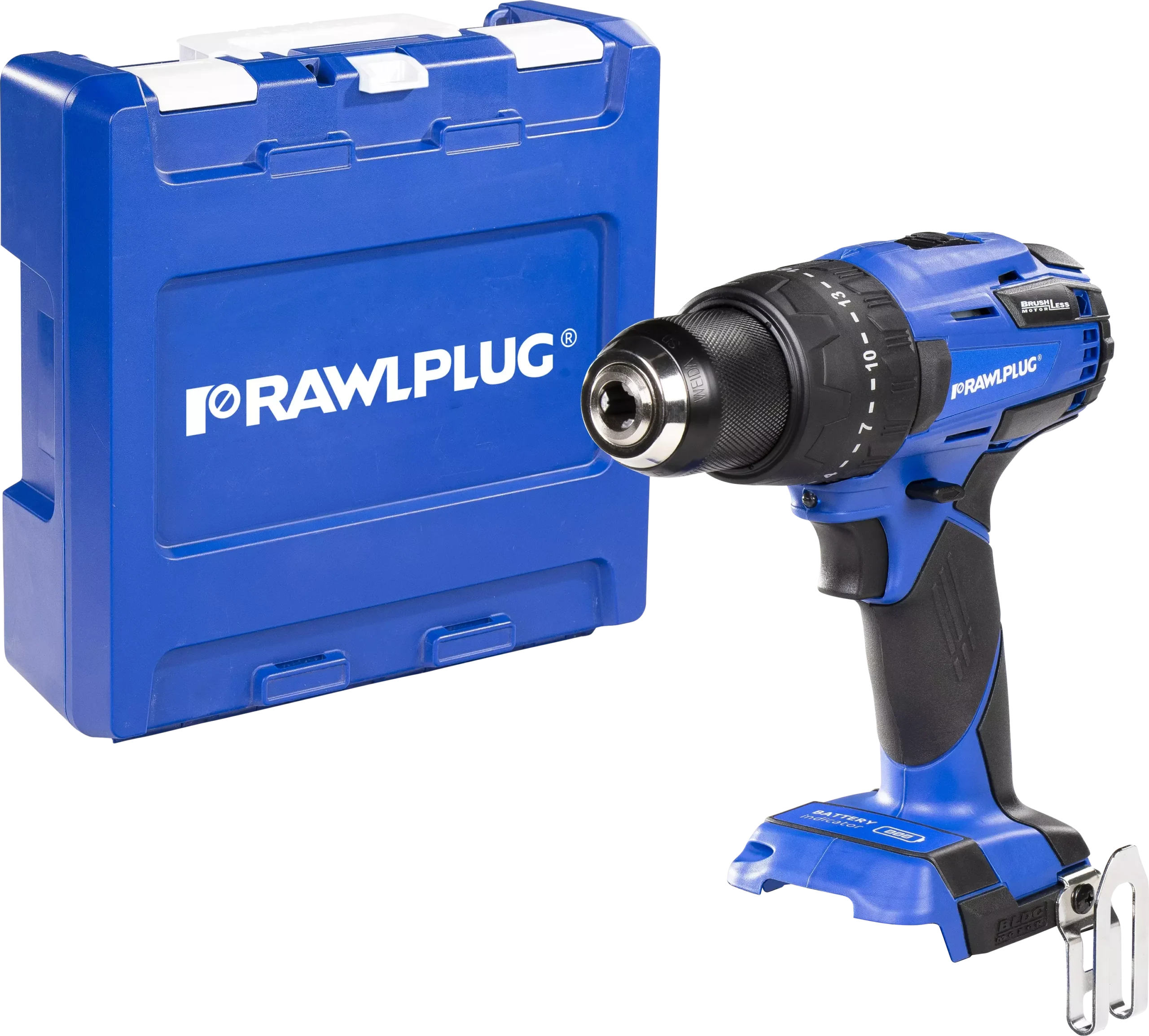 18 V RawlDRIVER 60 Nm gręžtuvas/suktuvas be akumuliatorių ir įkroviklio, RawlCASE dėklas – plastikinis lagaminėlis – 1 vnt.