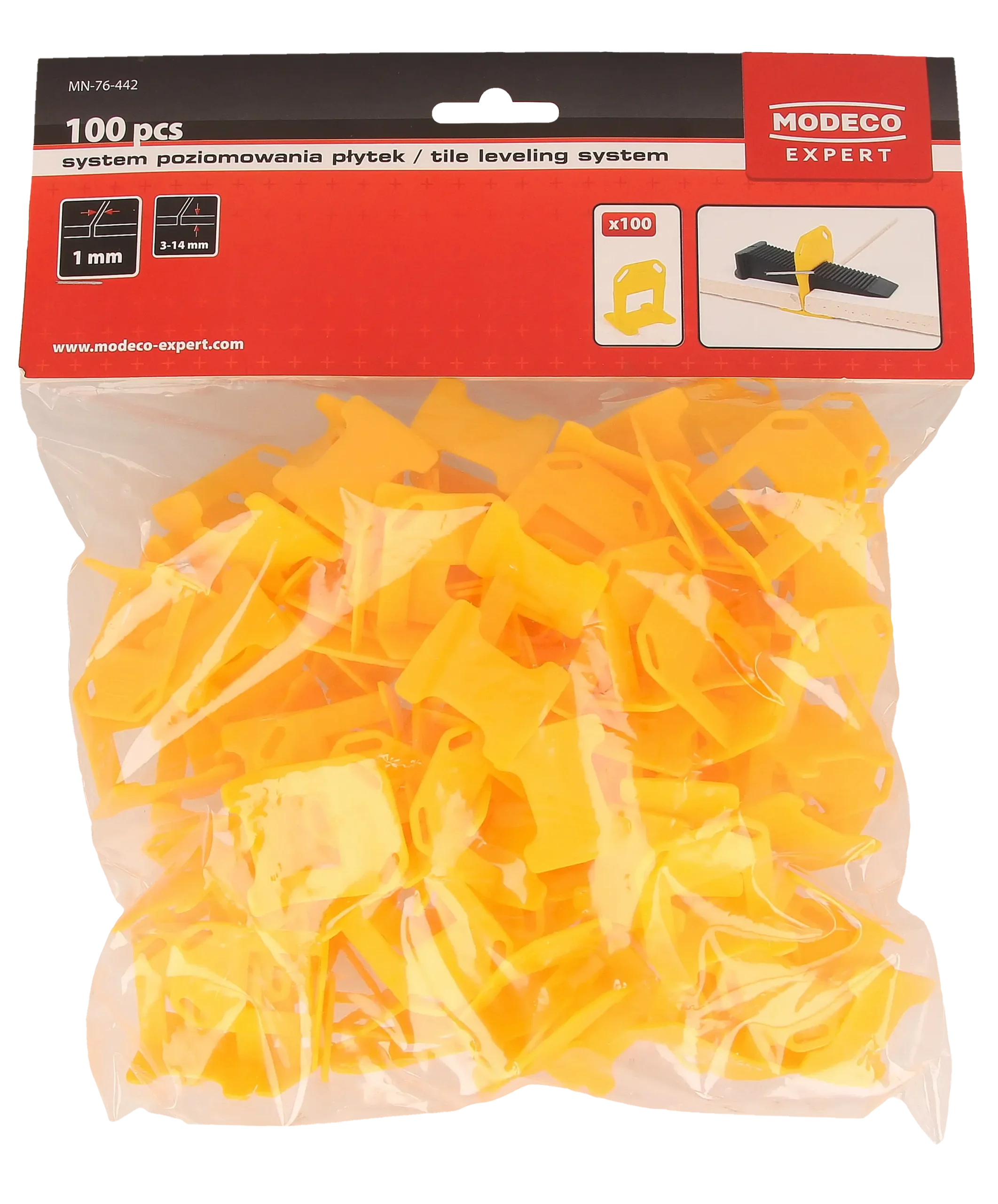 Plytelių išlyginimo sistema - klipas 1 mm – plastikinis maišelis – 100 vnt. - Image 3