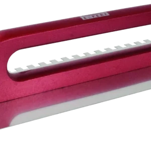 Nerūdijančio plieno mentele, dantukas 480 × 130 × 6 mm, medinė rankena – etiketė – 1 vnt.