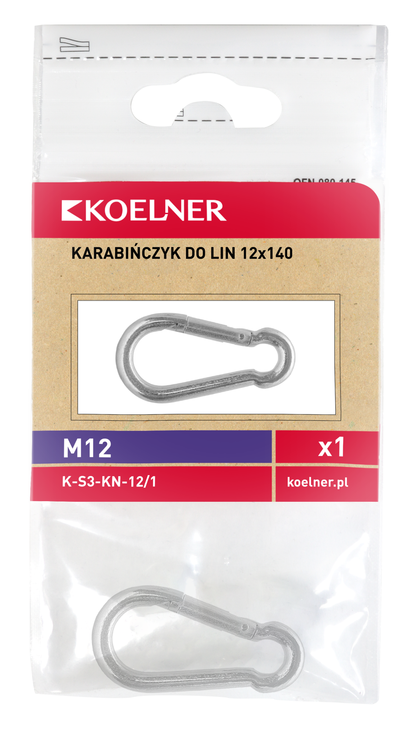 Virvės užsegimo kablys 12 × 140 mm – plastikinis maišelis – 1 vnt. - Image 3