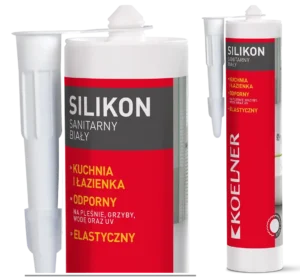 Baltas sanitarinis silikonas, Koelner – plastikinė kasetė – 280 ml