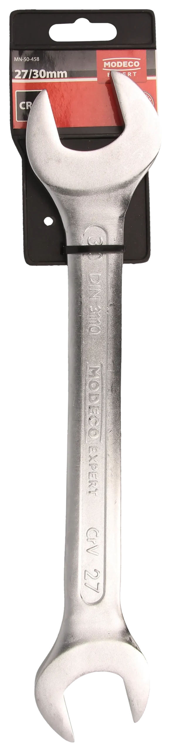 Dvipusis veržliaraktis 27 × 30 mm Cr-V satinas – plastikinė pakabinama pakuotė – 1 vnt. - Image 3