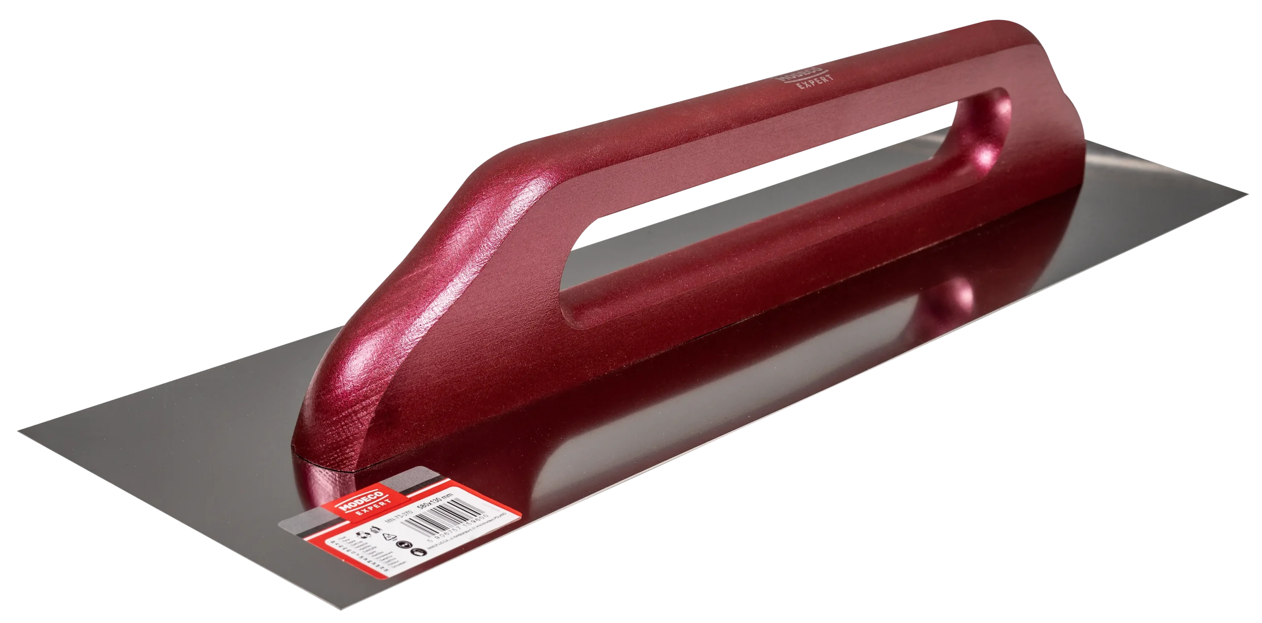 Nerūdijančio plieno mentele 580 × 130 mm medinė rankena – etiketė – 1 vnt.