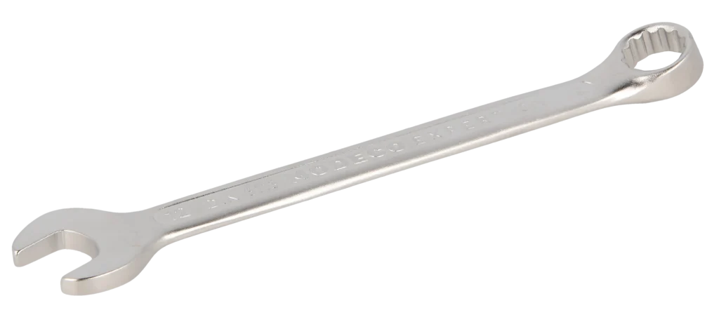 Kombinuotasis veržliaraktis 12 mm Cr-V satinas – plastikinė pakabinama pakuotė – 1 vnt.