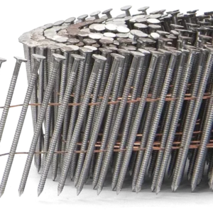 2,1 × 38 mm žiedinės vinys būgniniams vinių kaltuvams, surištos ant vielos – kartoninė dėžė – 12600 vnt.