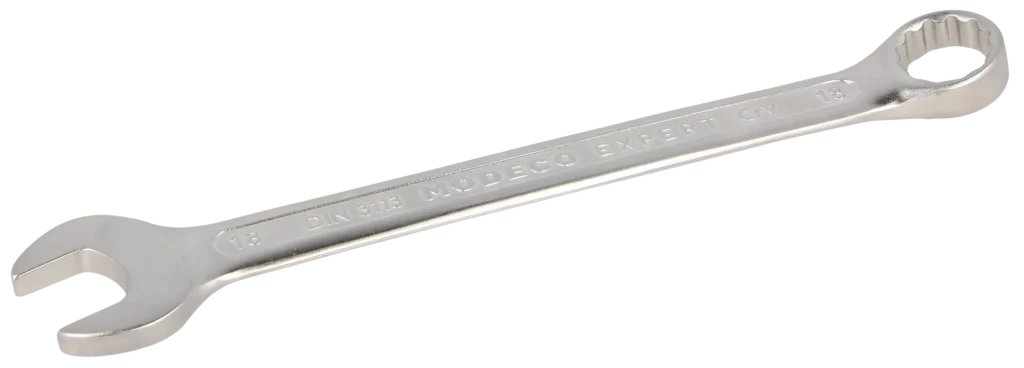 Kombinuotasis veržliaraktis 18 mm Cr-V satinas – plastikinė pakabinama pakuotė – 1 vnt.