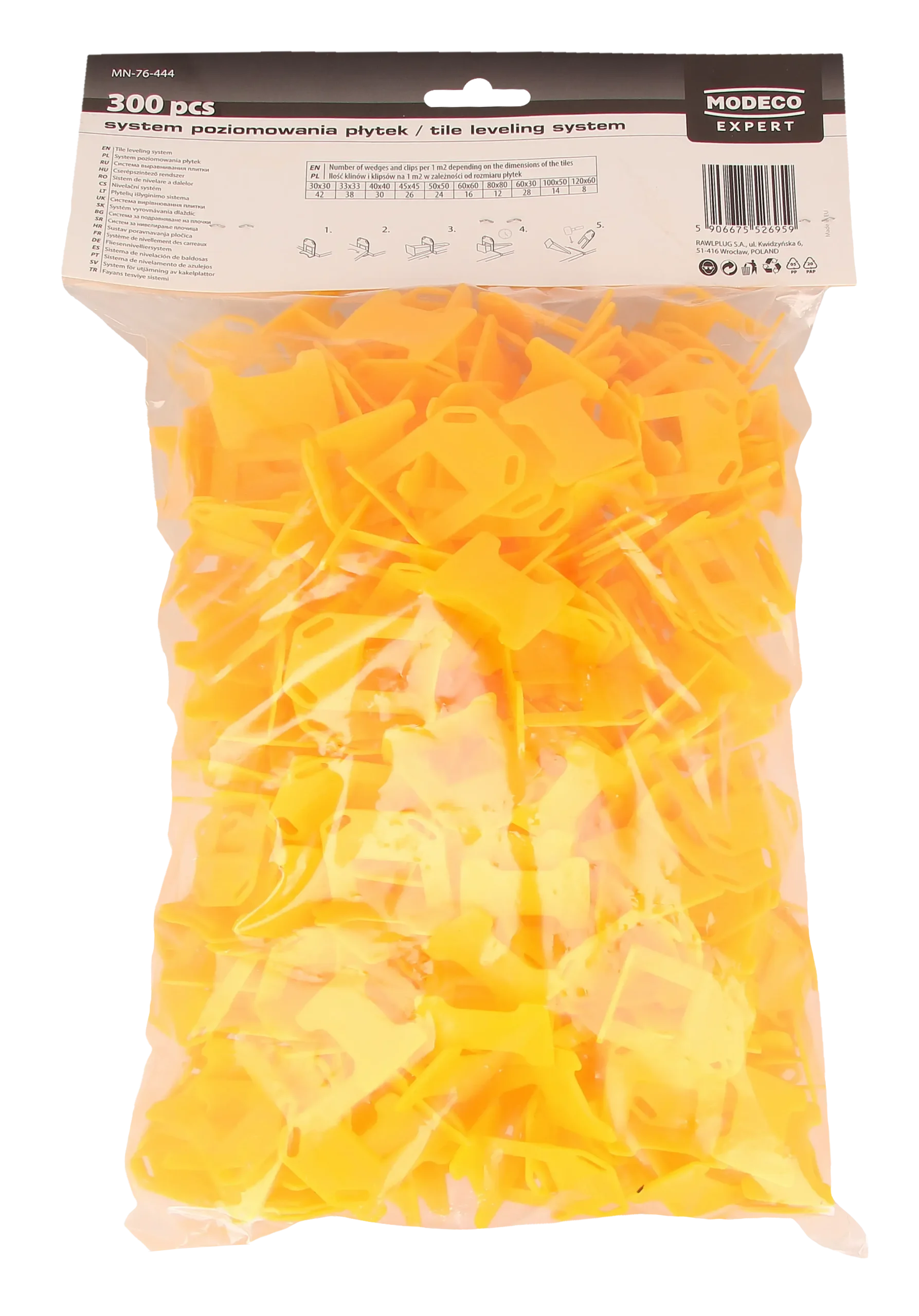 Plytelių išlyginimo sistema - klipas 1 mm – plastikinis maišelis – 300 vnt. - Image 4