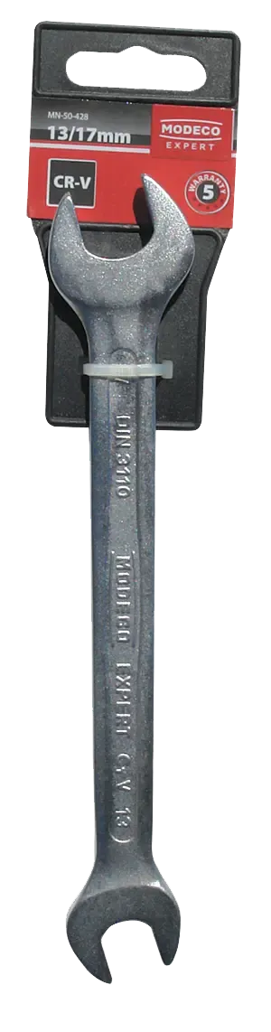 Dvipusis veržliaraktis 13 × 17 mm Cr-V satinas – plastikinė pakabinama pakuotė – 1 vnt. - Image 3