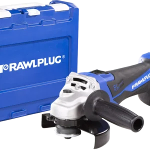 18 V RawlGRINDER 125 mm kampinis šlifuoklis be baterijų ir įkroviklio, RawlCASE dėklas – plastikinis lagaminėlis – 1 vnt.