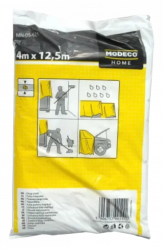 Dažymo folija 4m x 12,5 m, storis 5µ – plastikinis maišelis – 1 vnt.