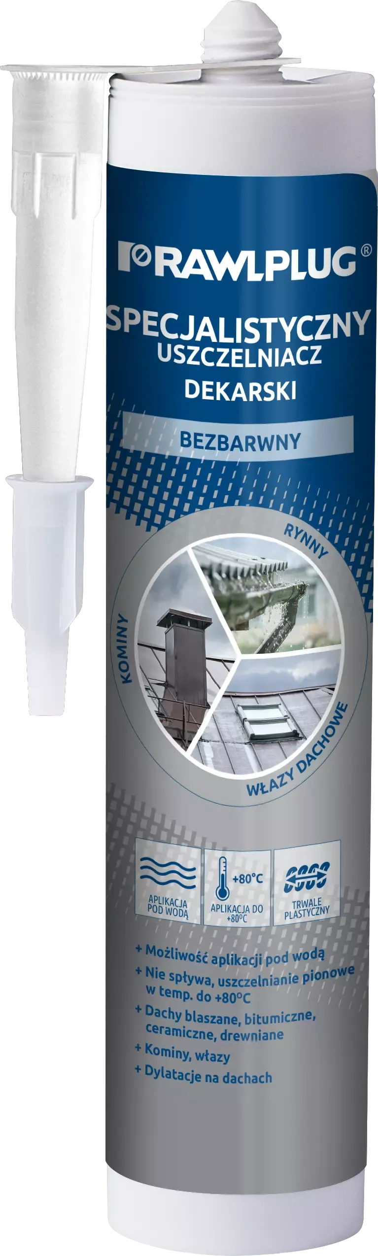 Specializuotas dervos stogo hermetikas R-SL-DEK-SPEC bespalvis – plastikinė kasetė – 300 ml - Image 2