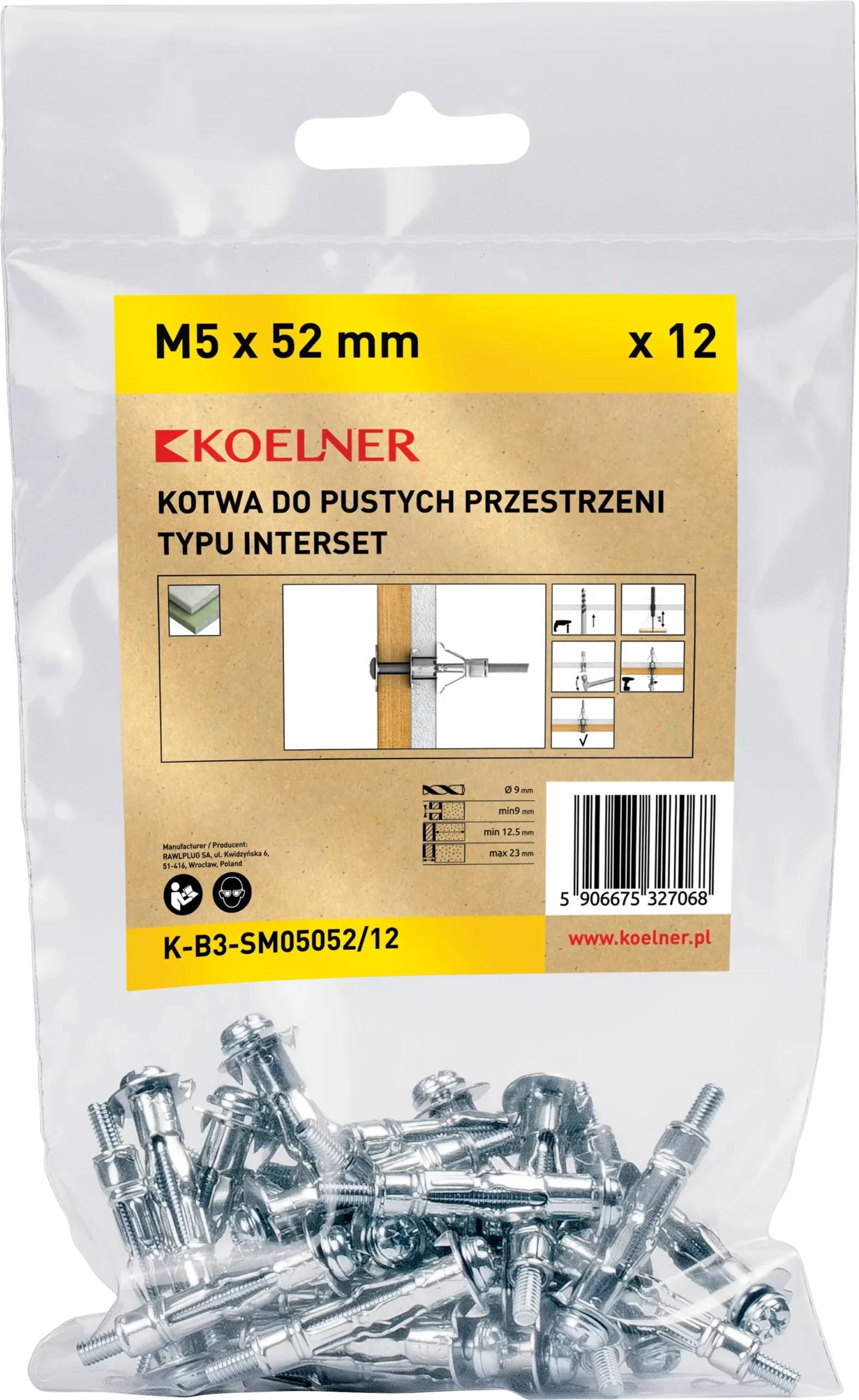 SM Interset jungtis gipso plokštėms M5 × 52 mm – plastikinis maišelis – 12 vnt. - Image 3