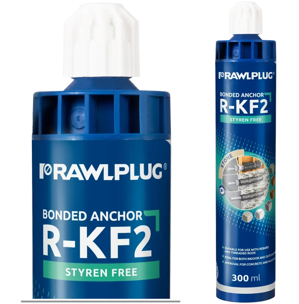 R-KF2 standartinis universalus cheminis inkaras, smėlio spalvos – plastikinė kasetė – 300 ml