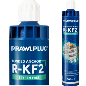 R-KF2 standartinis universalus cheminis inkaras, smėlio spalvos – plastikinė kasetė – 410 ml