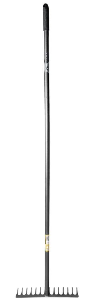 Grėblio metalinė rankena 14 dantys 35 cm 1,5m – etiketė – 1 vnt.