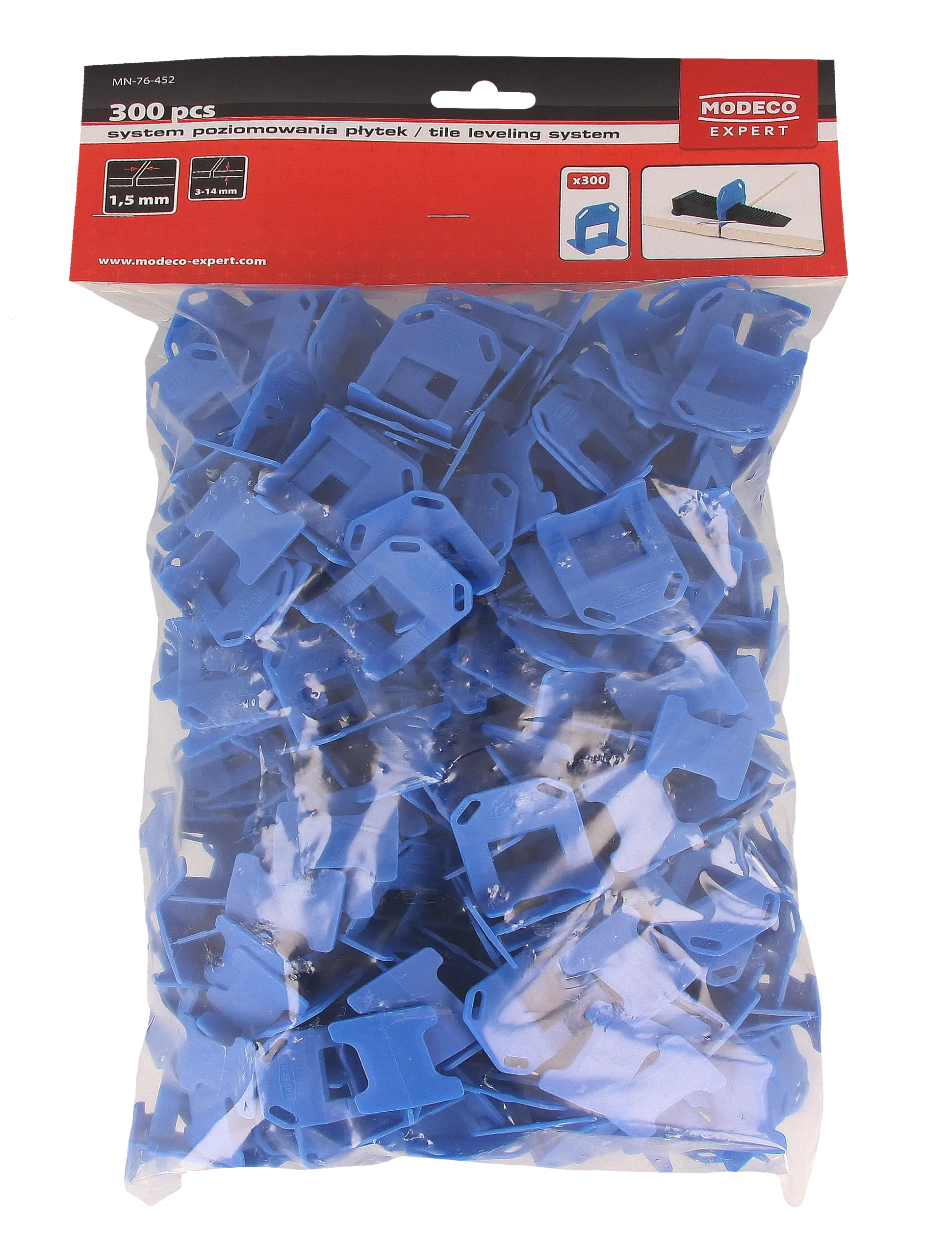 Plytelių išlyginimo sistema - klipas 1,5 mm – plastikinis maišelis – 300 vnt. - Image 3