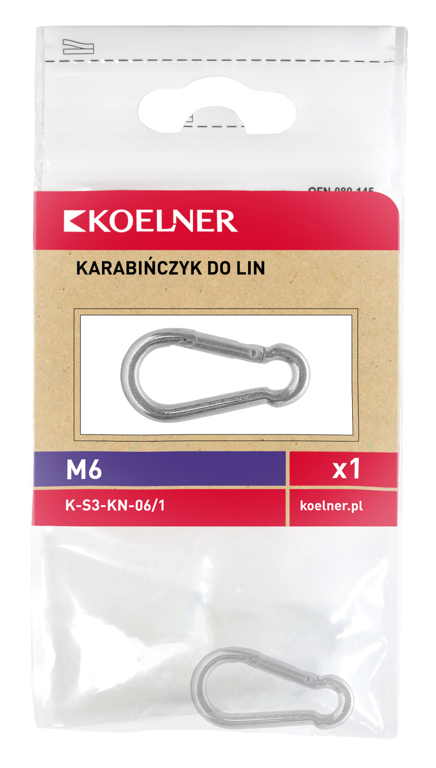 Virvės užsegimo kablys 6 × 60 mm – plastikinis maišelis – 1 vnt. - Image 3