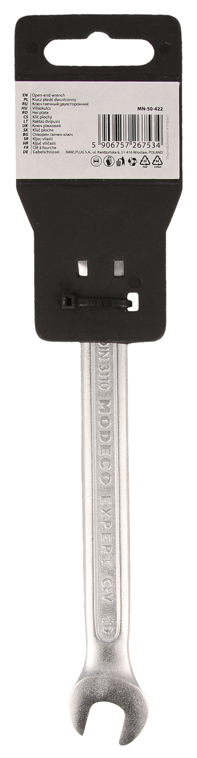 Dvipusis veržliaraktis 10 × 13 mm Cr-V satinas – plastikinė pakabinama pakuotė – 1 vnt. - Image 4