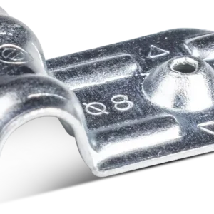 Vieno plieno kabelio laikiklis 8 mm, cinkuotas – kartoninė dėžė – 200 vnt.