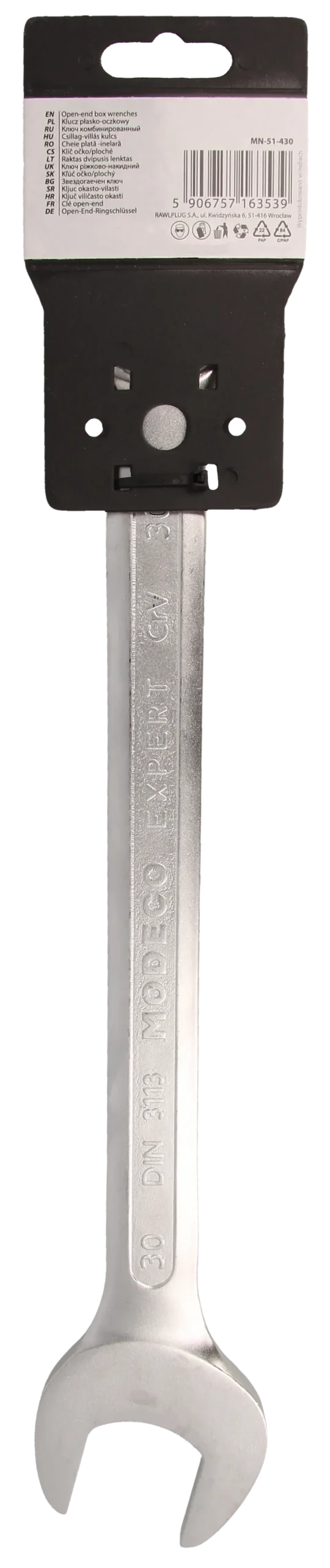Kombinuotasis veržliaraktis 30 mm Cr-V satinas – plastikinė pakabinama pakuotė – 1 vnt. - Image 4
