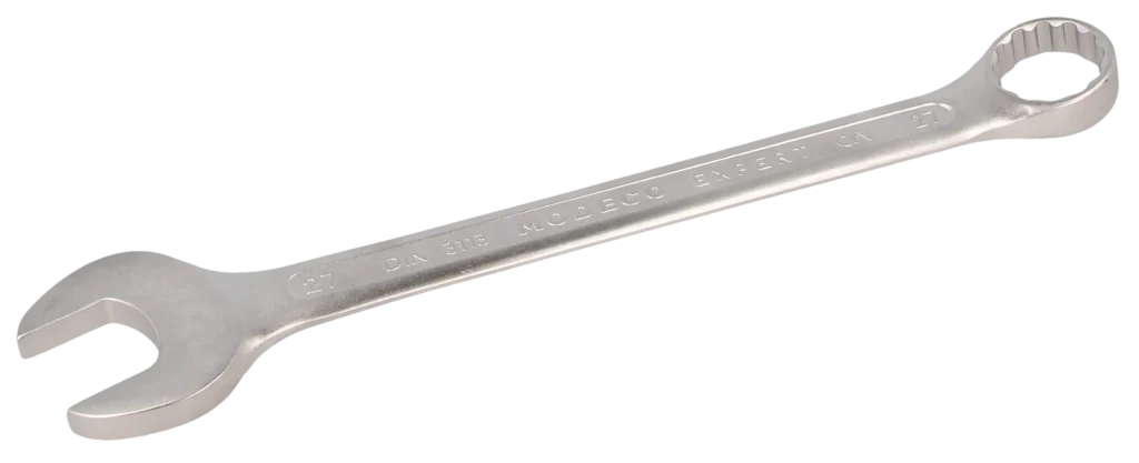 Kombinuotasis veržliaraktis 27 mm Cr-V satinas – plastikinė pakabinama pakuotė – 1 vnt.