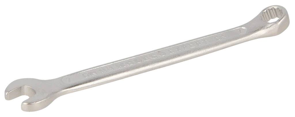 Kombinuotasis veržliaraktis 7 mm Cr-V satinas – plastikinė pakabinama pakuotė – 1 vnt.