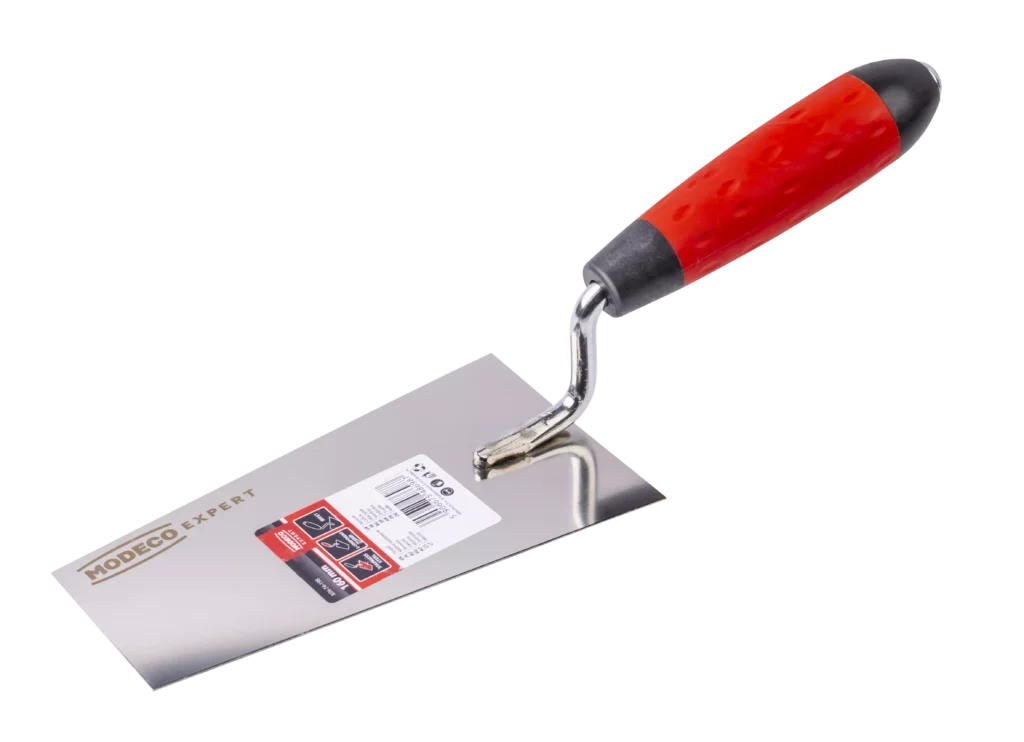 Nerūdijančio plieno trapecijos formos tinko langas su kniede 180 mm 2k – etiketė – 1 vnt.