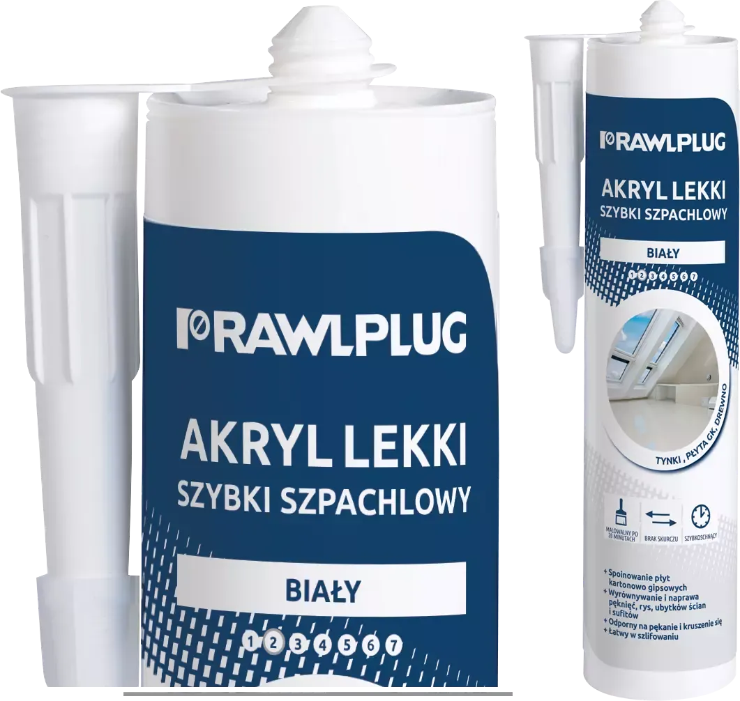 Lengvas akrilinis greitas baltas glaistas – plastikinė kasetė – 300 ml