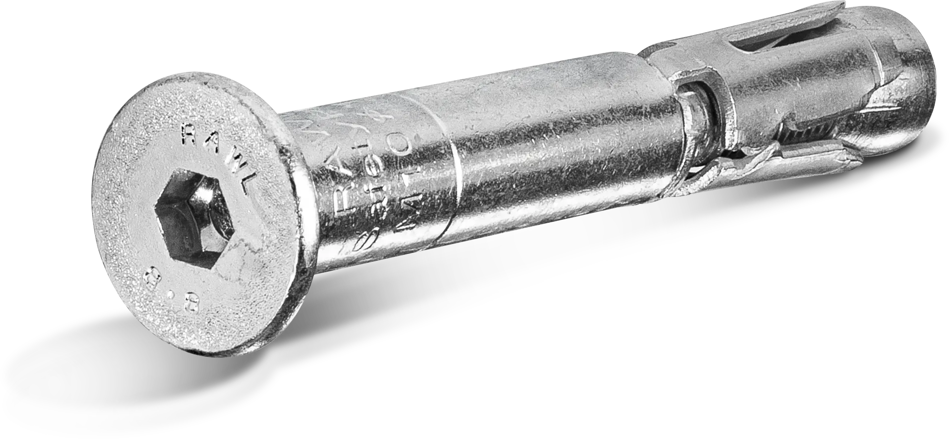 „SafetyPlus“ išsiplėtimo įvorės inkaras su įleidžiamos galvutės varžtu R-SPL-C M10 × 105 mm – kartoninė dėžė – 50 vnt.