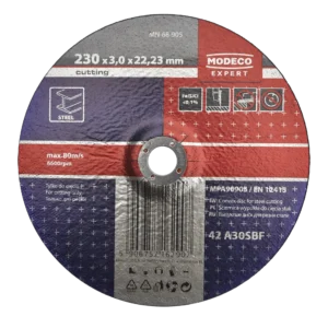 230 × 3,0 × 22,23 metalo pjovimo šlifavimo diskas, mm išgaubtas – kartoninė dėžė – 25 vnt.