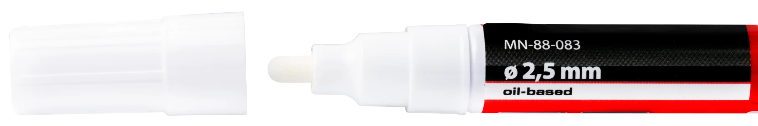 Statybinis žymeklis alyvinis baltas antgalio storis 2,5 mm 10 ml – lizdinė pakuotė – 1 vnt. - Image 2