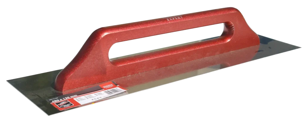 Nerūdijančio plieno mentele 480 × 130 mm medinė rankena – etiketė – 1 vnt.