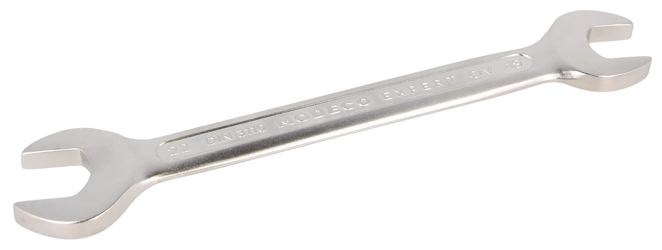 Dvipusis veržliaraktis 19 × 22 mm Cr-V satinas – plastikinė pakabinama pakuotė – 1 vnt.