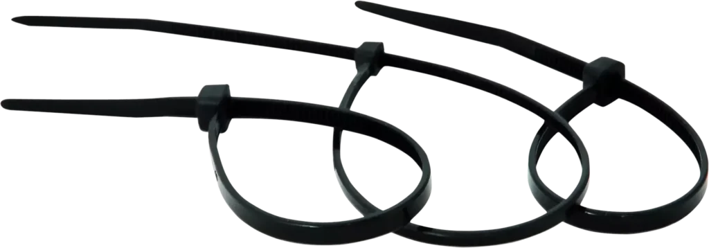 Plastikinė tvirtinimo juosta 2,5 × 80 mm juoda – plastikinis maišelis – 100 vnt.