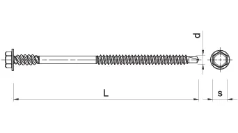 Dvigubas sriegis savaime gręžiamas plieno varžtas su šešiakampe galvute R-WB 4,8 × 80 mm, antikorozine danga 15 Kesternich ciklai – kartoninė dėžė – 100 vnt. - Image 7