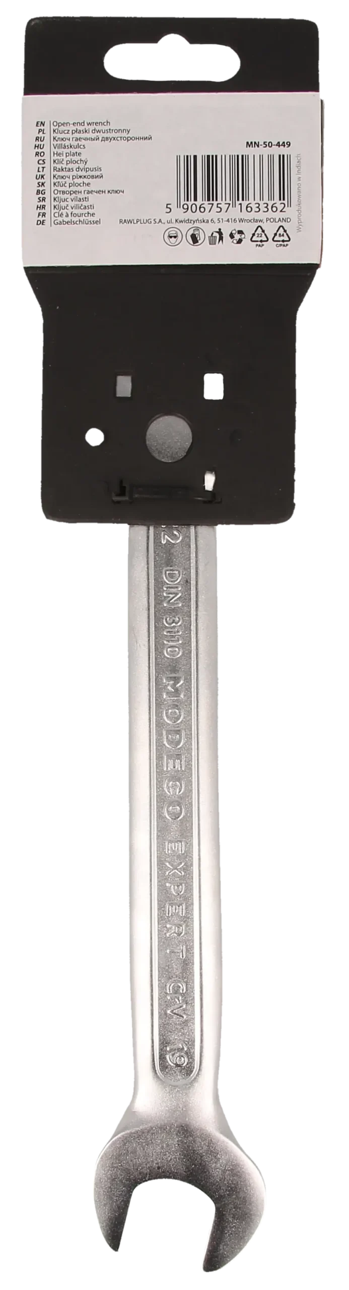 Dvipusis veržliaraktis 19 × 22 mm Cr-V satinas – plastikinė pakabinama pakuotė – 1 vnt. - Image 4