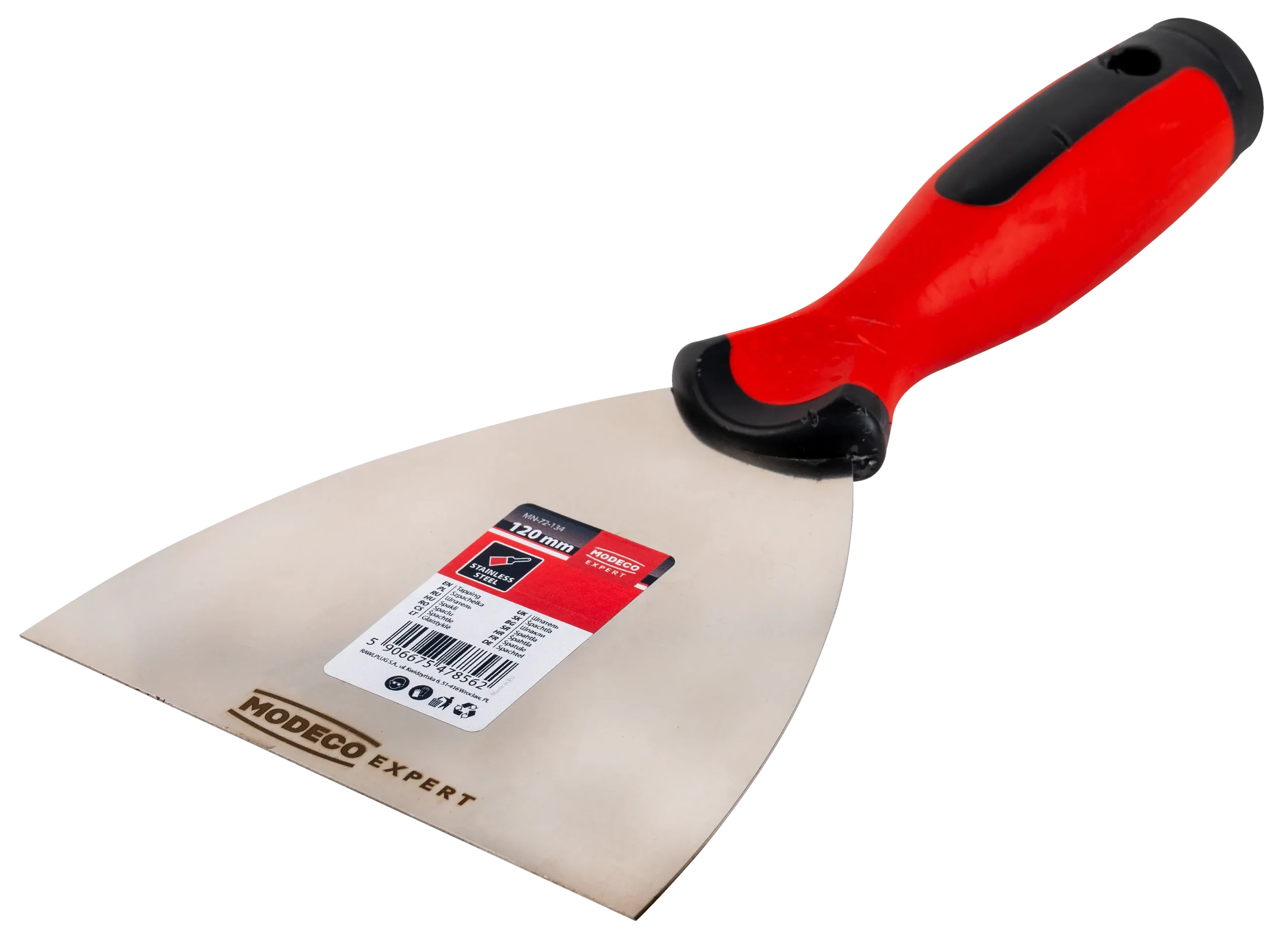 Nerūdijančio plieno mentelė 120 mm 2k – etiketė – 1 vnt.