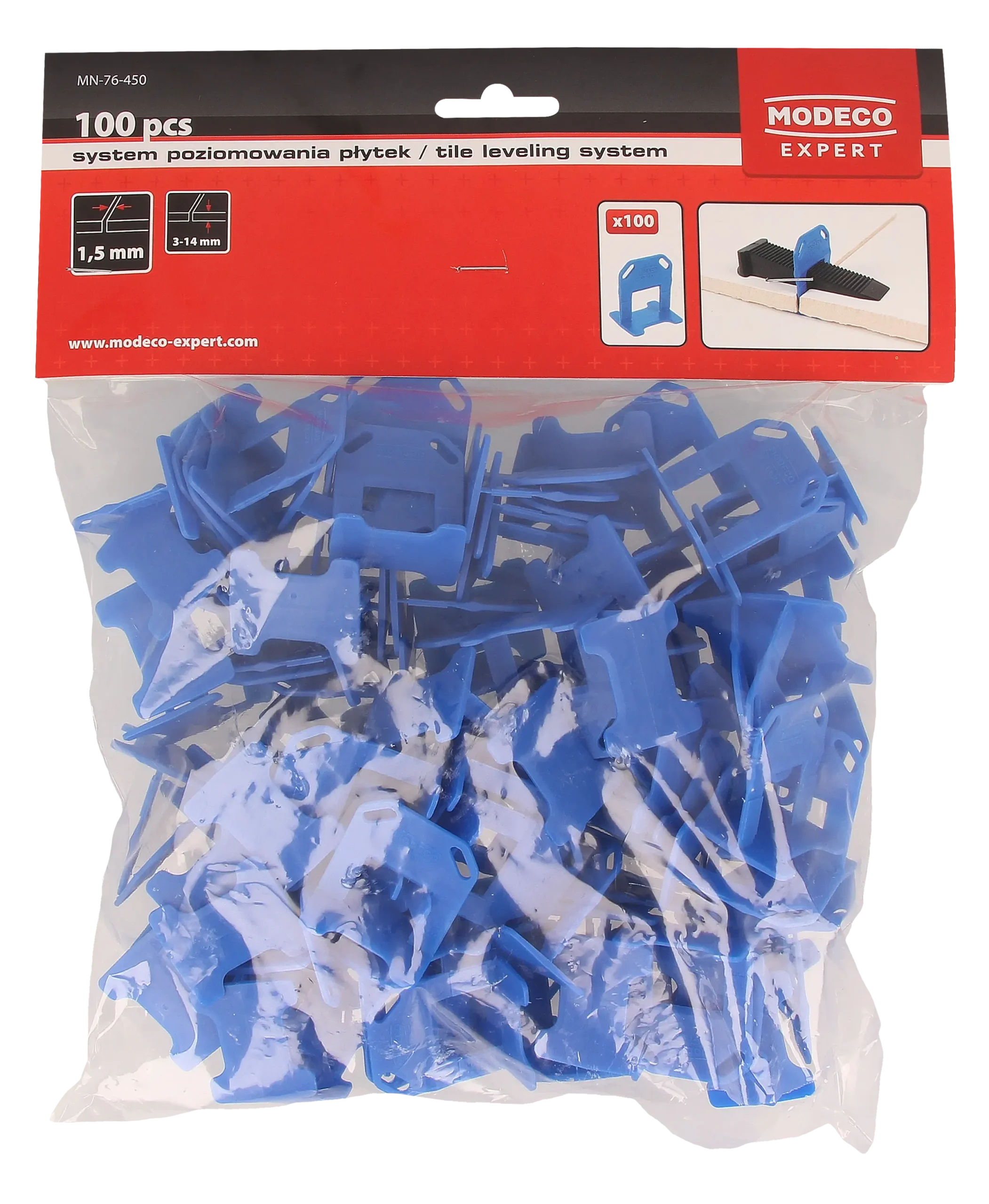Plytelių išlyginimo sistema - klipas 1,5 mm – plastikinis maišelis – 100 vnt. - Image 3